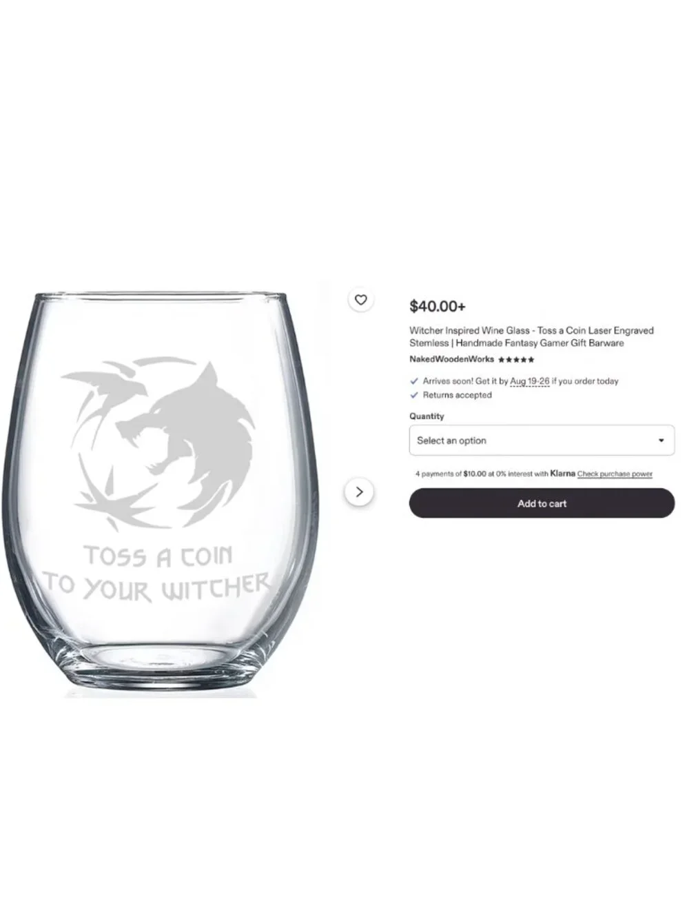 The Witcher | 21oz “Toss a Coin to Your Witcher” Etched Stemless Wine Glass